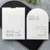 Modern Minimalist Tasarım Oval Davetiye Modeli