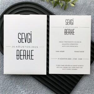 Zarif Botanik Çizimli Davetiye Modeli
