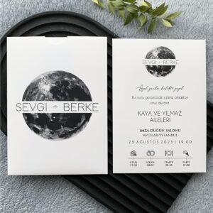 Ay Grafikli Zaman Çizelgeli Davetiye Modeli