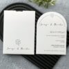 Yonca Figürlü Minimalist Oval Davetiye Modeli
