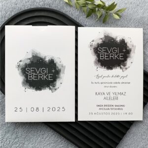 Sanatsal Suluboya Dokulu Davetiye Modeli