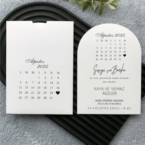 Kemer Kesim Kalpli Takvimli Davetiye Modeli